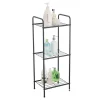 Étagère de salle de bain 3 niveaux en métal noir