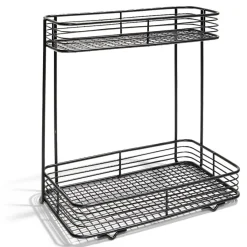 Étagère double à poser en métal 25,5x14,5xH25cm