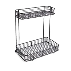 Étagère double à poser en métal 25,5x14,5xH25cm