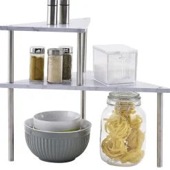 Étagère effet marbre 2 niveaux