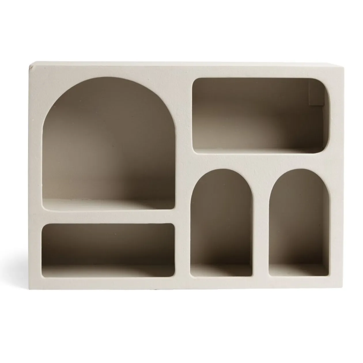 Étagère en bois 6 niches blanc 40x9xH28cm