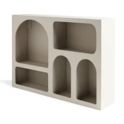 Étagère en bois 6 niches blanc 40x9xH28cm