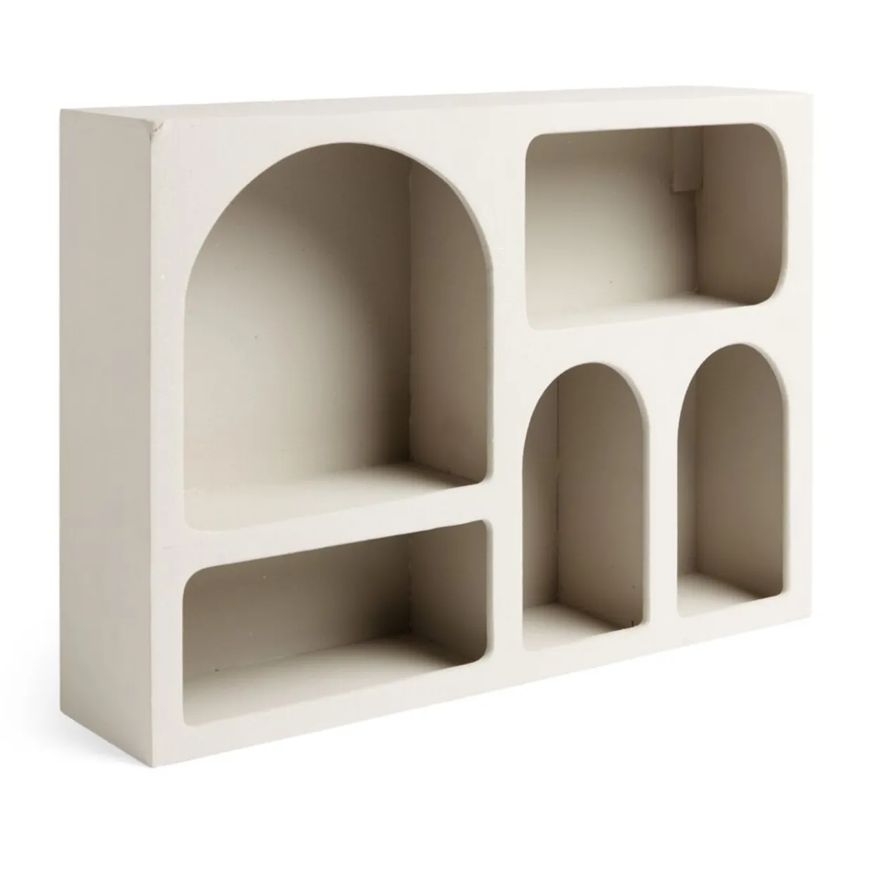 Étagère en bois 6 niches blanc 40x9xH28cm