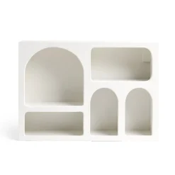 Étagère en bois 6 niches gris 40x9xH28cm