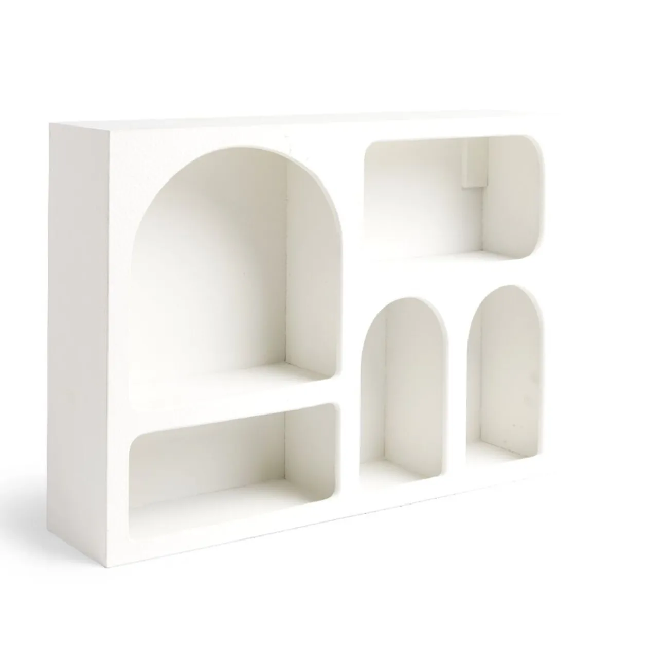 Étagère en bois 6 niches gris 40x9xH28cm