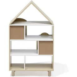 Étagère enfant 7 cases design nuage arc en ciel - L60,5xP30xH100 cm