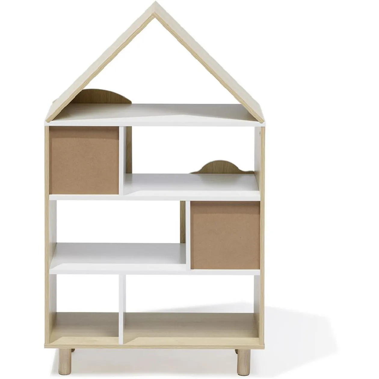 Étagère enfant 7 cases design nuage arc en ciel - L60,5xP30xH100 cm