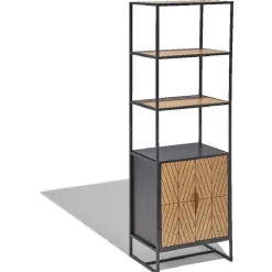 Étagère Eole noire et miel 2 portes