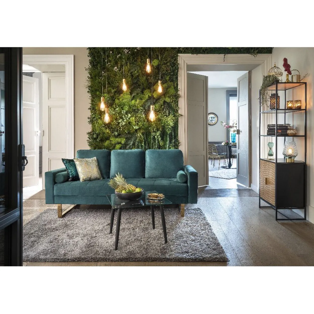 Étagère Eole noire et miel 2 portes