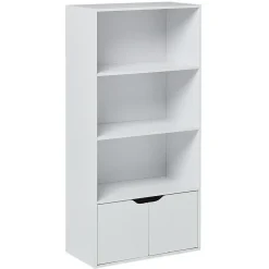 Étagère large Adam en bois blanc 4 niches