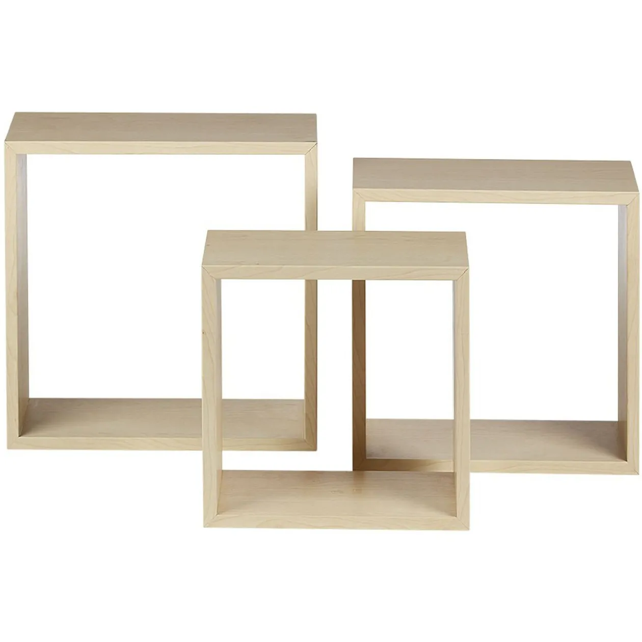 Étagère murale carrée beige x3