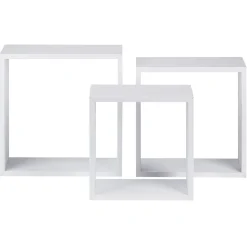 Étagère murale carrée blanche x3