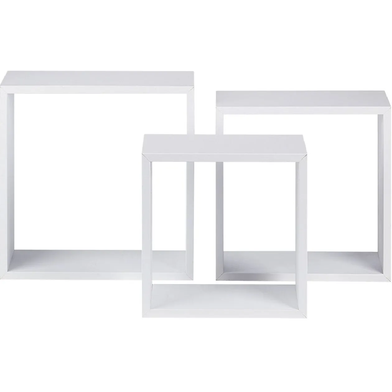 Étagère murale carrée blanche x3