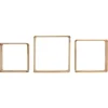 Étagère murale carrée en bois x 3