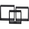 Étagère murale carrée noire x3