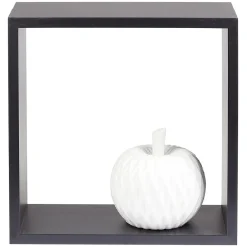 Étagère murale carrée noire x3