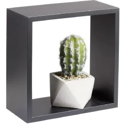 Étagère murale carrée noire x3