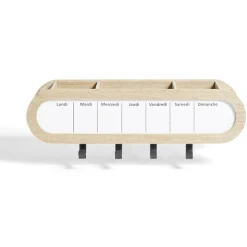 Étagère murale mémo semainier 48x15,5xH12cm