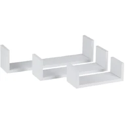 Étagère murale rectangulaire blanche x3