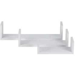 Étagère murale rectangulaire blanche x3