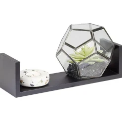 Étagère murale rectangulaire noire x3