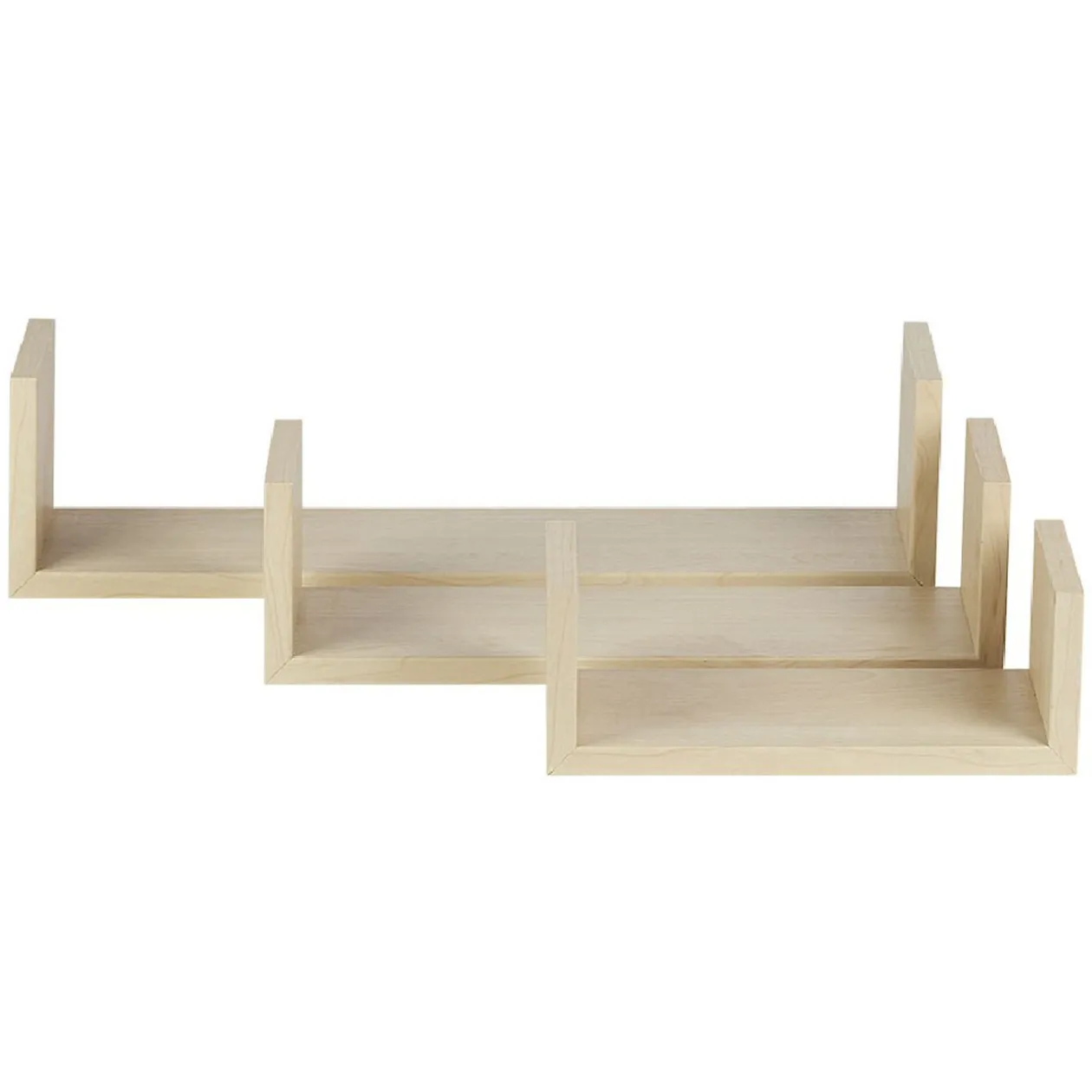 Étagère murale rectangulaire beige x3