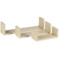 Étagère murale rectangulaire beige x3
