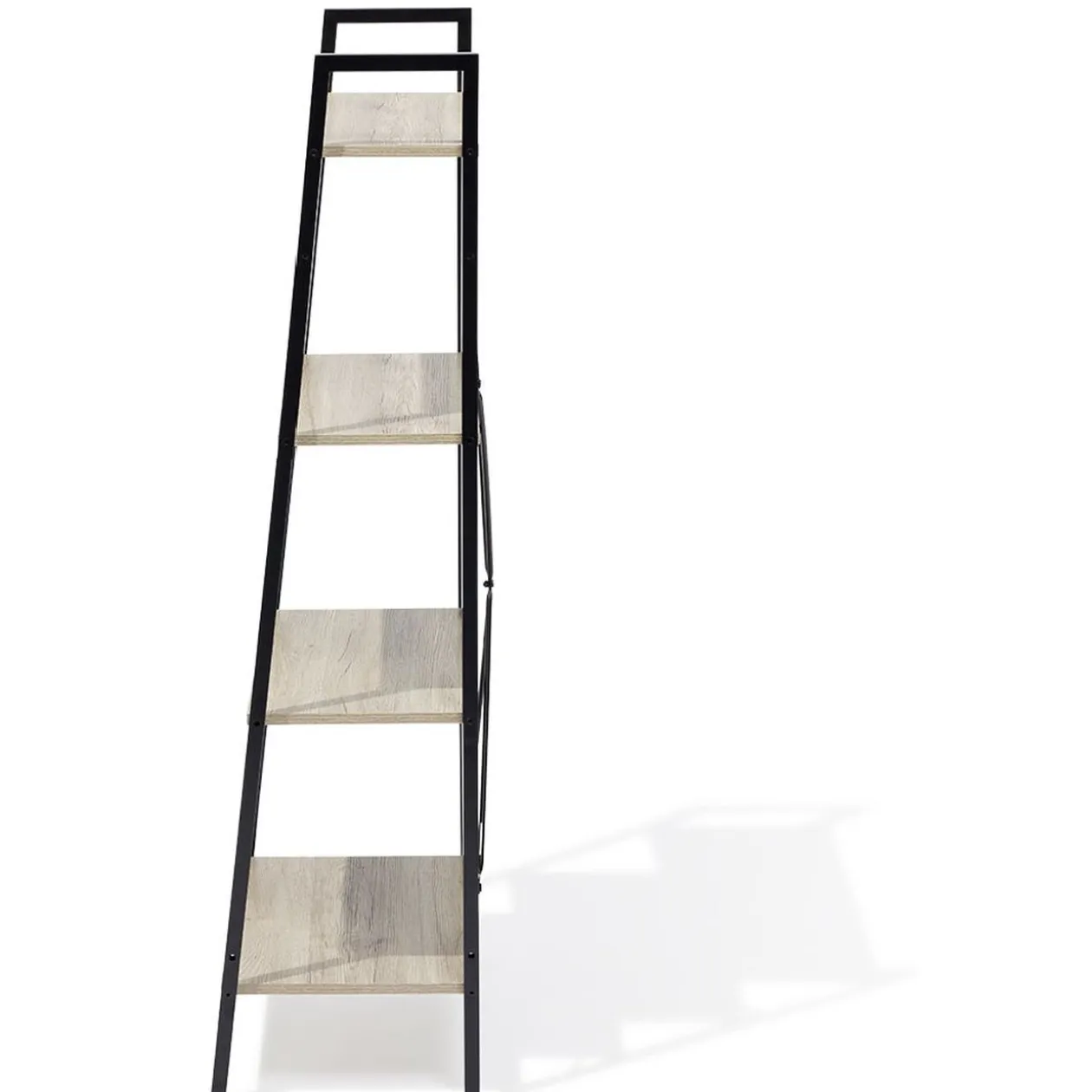 Étagère New York 4 niveaux métal et bois - 60x35xH135cm