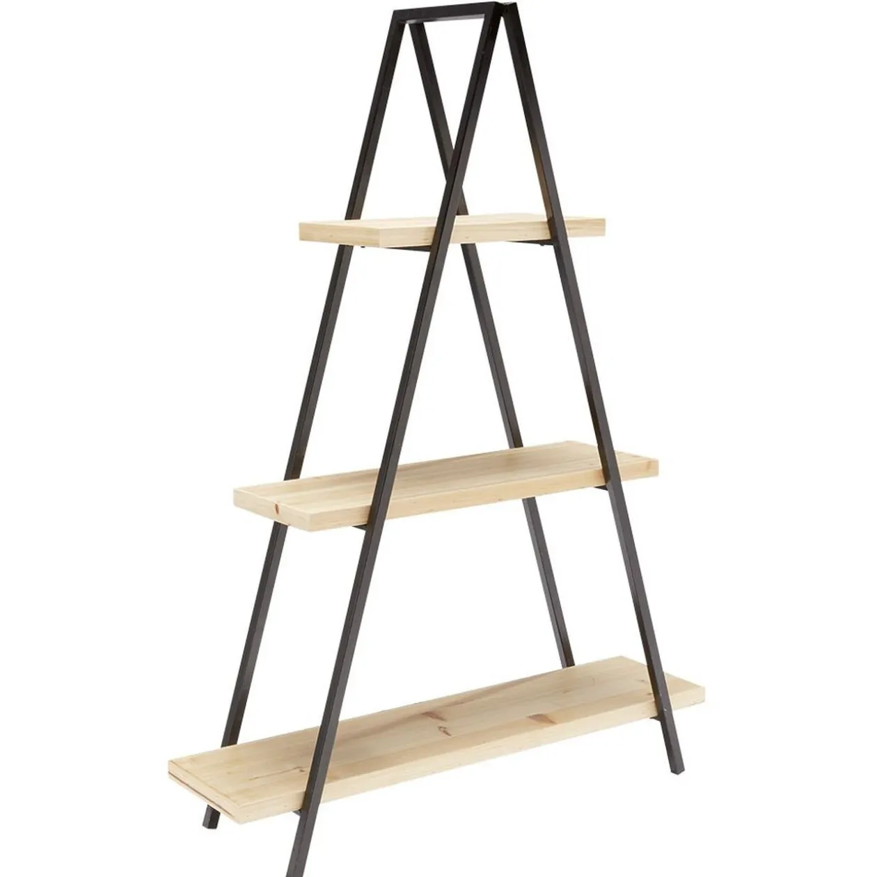 Étagère pyramide 3 niveaux noir naturel