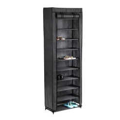 Étagère range chaussures avec housse anti poussière 30 paires