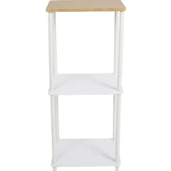 Étagère salle de bain 3 niveaux en bambou blanche