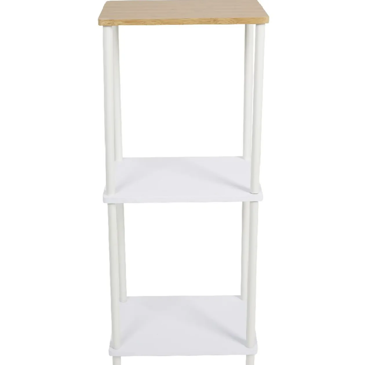 Étagère salle de bain 3 niveaux en bambou blanche