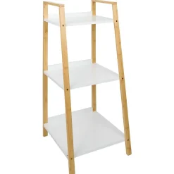 Étagère salle de bain 3 niveaux bambou 34,5x36xH76cm