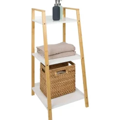 Étagère salle de bain 3 niveaux bambou 34,5x36xH76cm