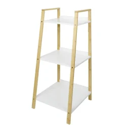 Étagère salle de bain 3 niveaux bambou 34,5x36xH76cm