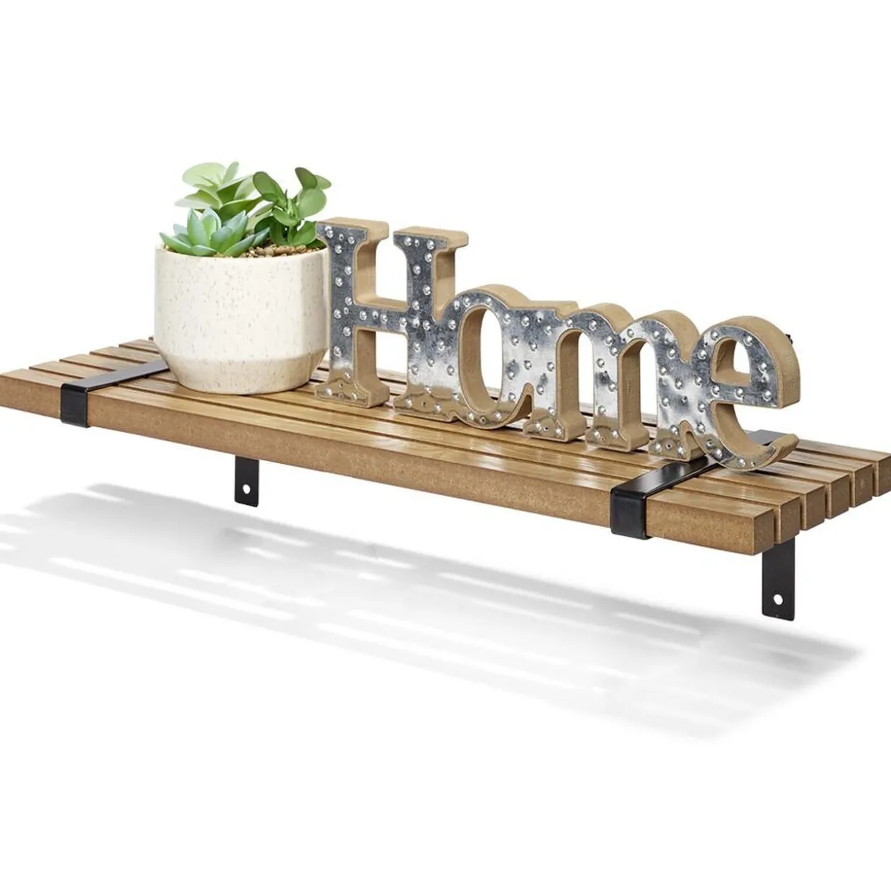 Étagère striée en bois L55xl15cm