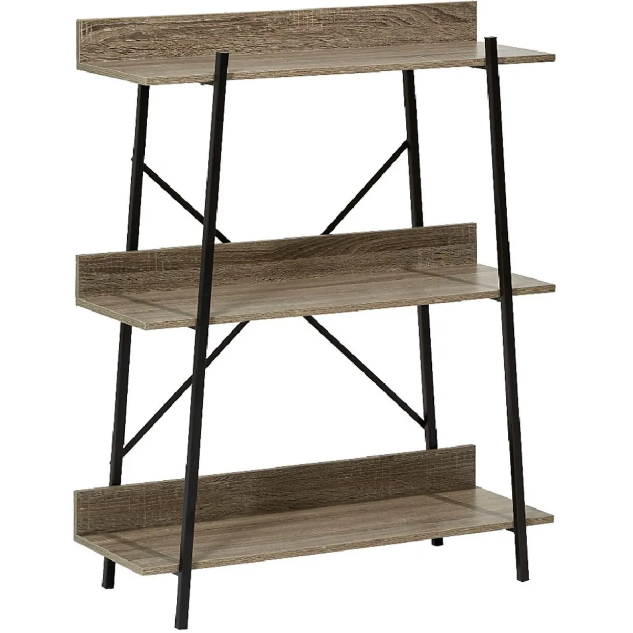 Étagère style industriel bois et métal 3 niveaux