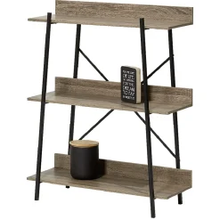 Étagère style industriel bois et métal 3 niveaux