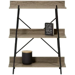 Étagère style industriel bois et métal 3 niveaux