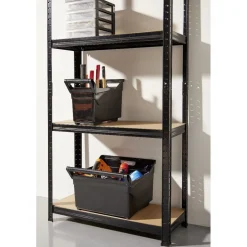 Étagère sur pied bois métal 4 niveaux 75xH149x30cm