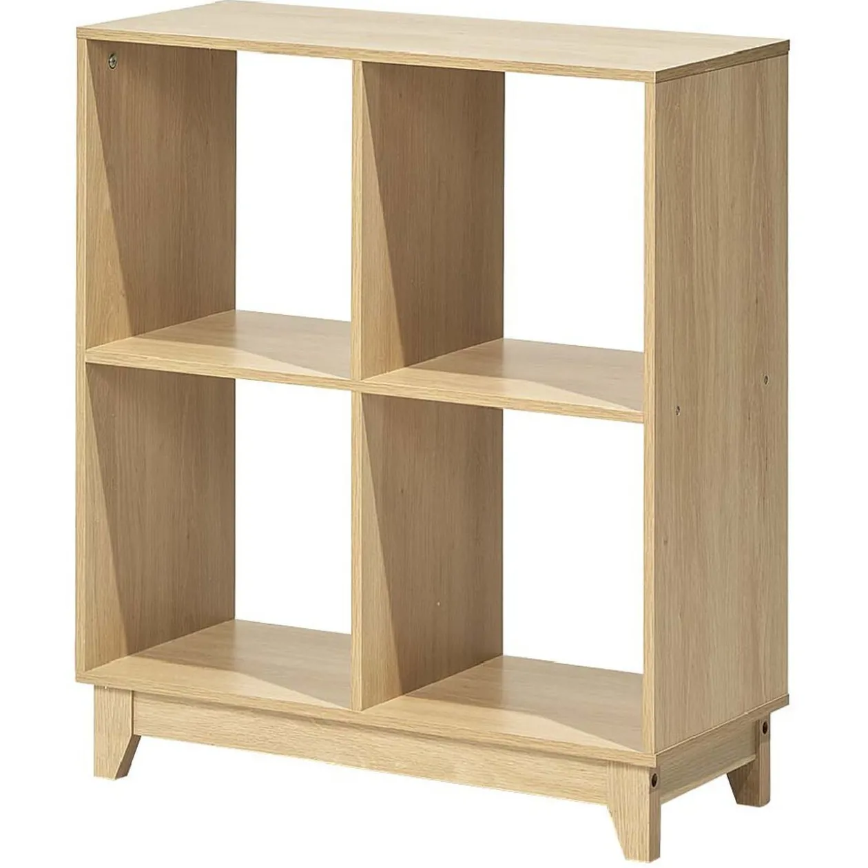 Étagère sur pieds à 4 casiers contreplaqué naturel