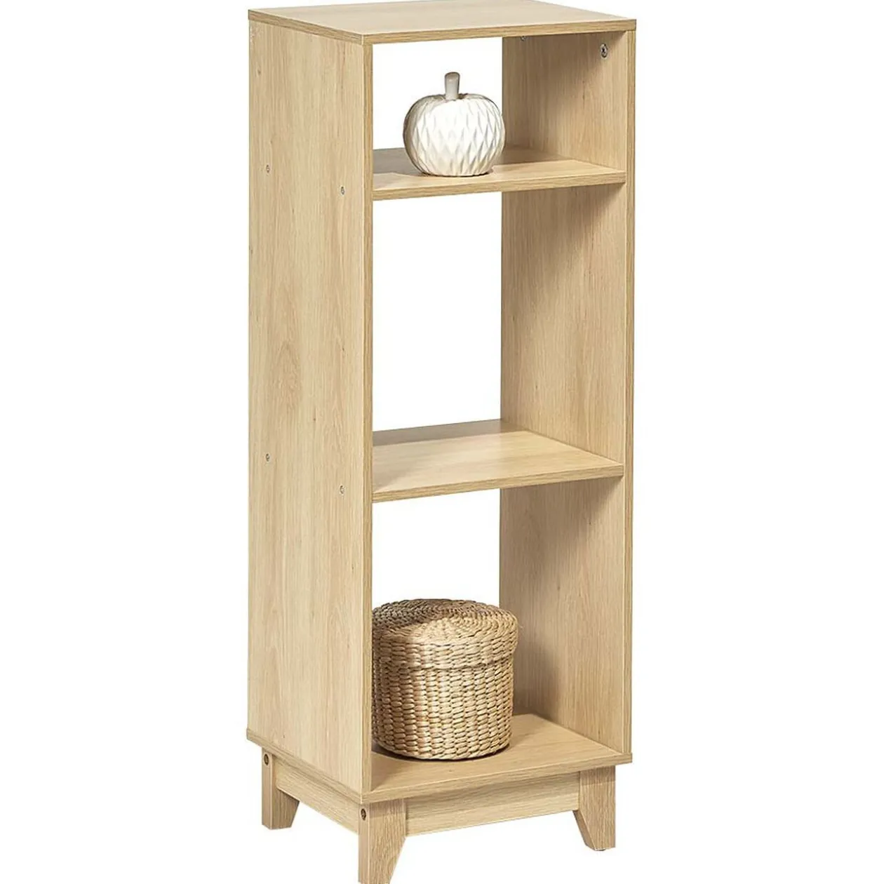 Étagère sur pieds à 3 compartiment contreplaqué naturel