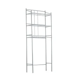 Étagère WC 3 niveaux acier gris 59,5x26,5xH170cm