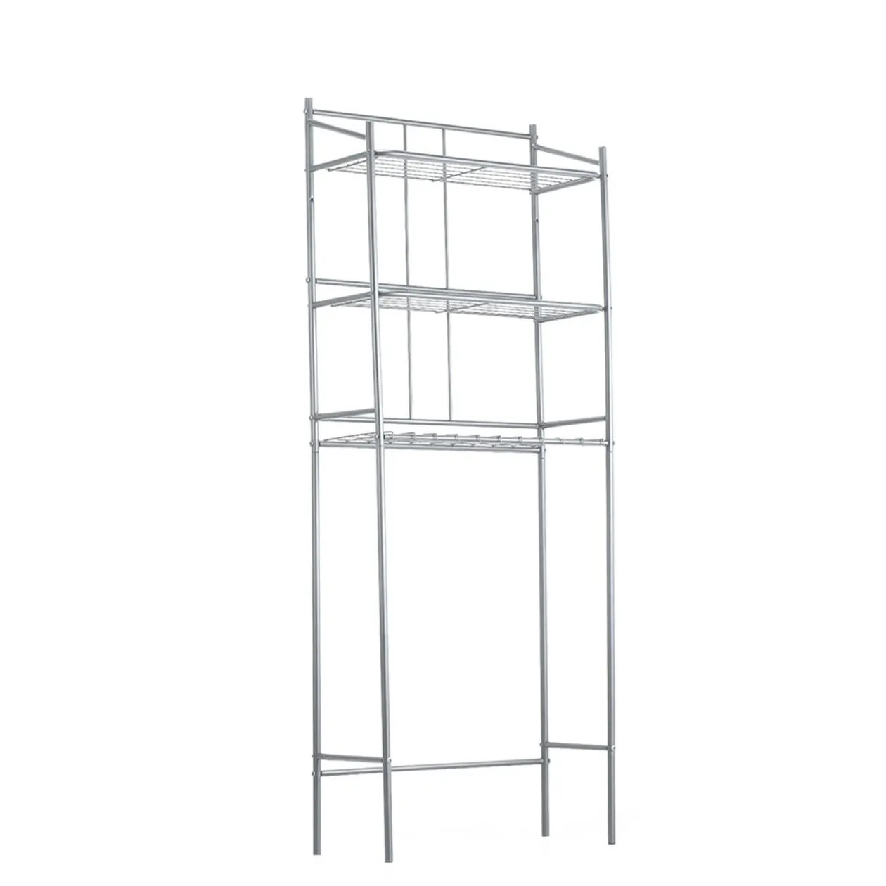 Étagère WC 3 niveaux acier gris 59,5x26,5xH170cm