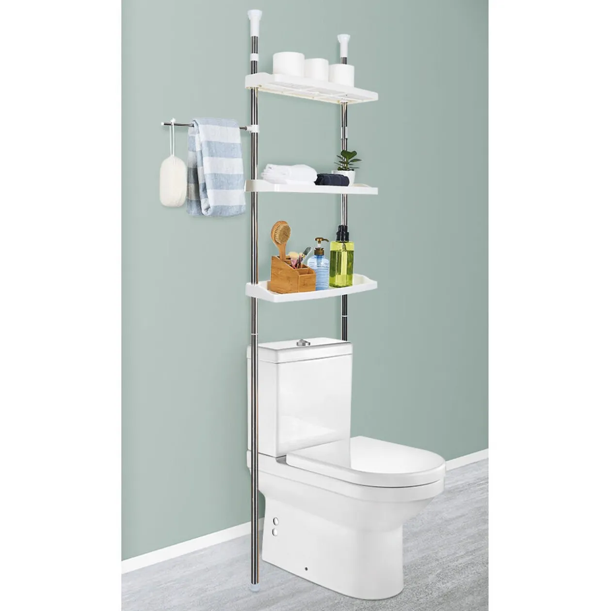 Étagère WC 3 niveaux hauteur réglable