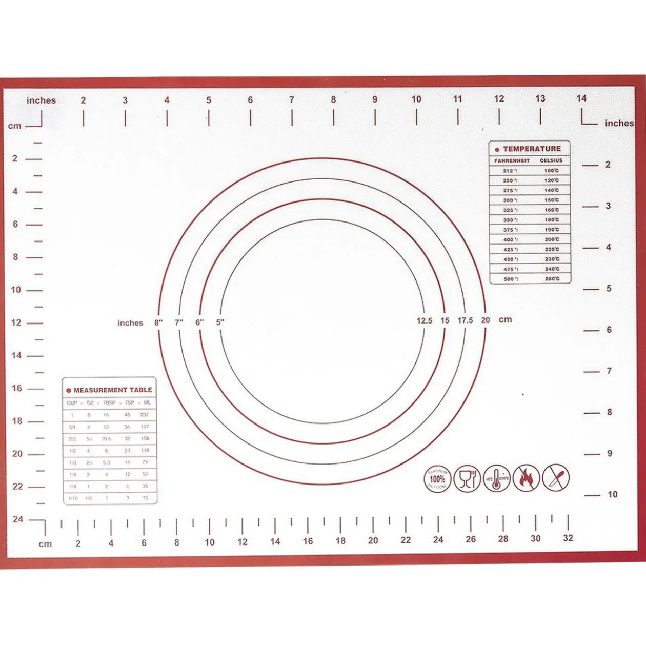 Tapis à pâtisserie en silicone