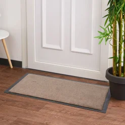 Tapis anti poussière taupe et noir