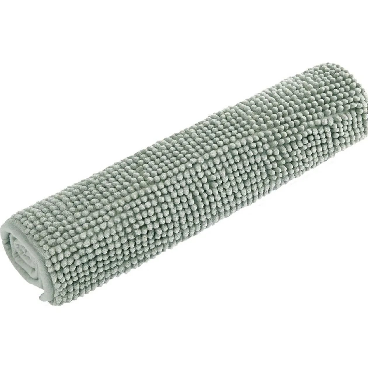 Tapis chenille salle de bain coton vert 45x65cm