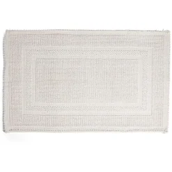 Tapis de bain 100% coton blanc uni 70x50cm