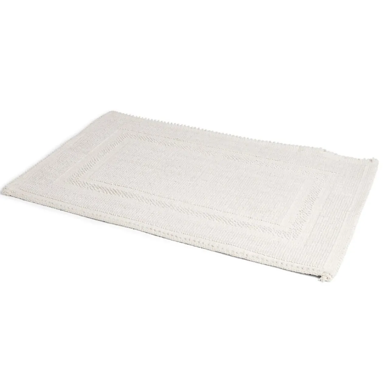 Tapis de bain 100% coton blanc uni 70x50cm